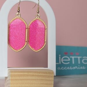 Pink and Gold Earrings
